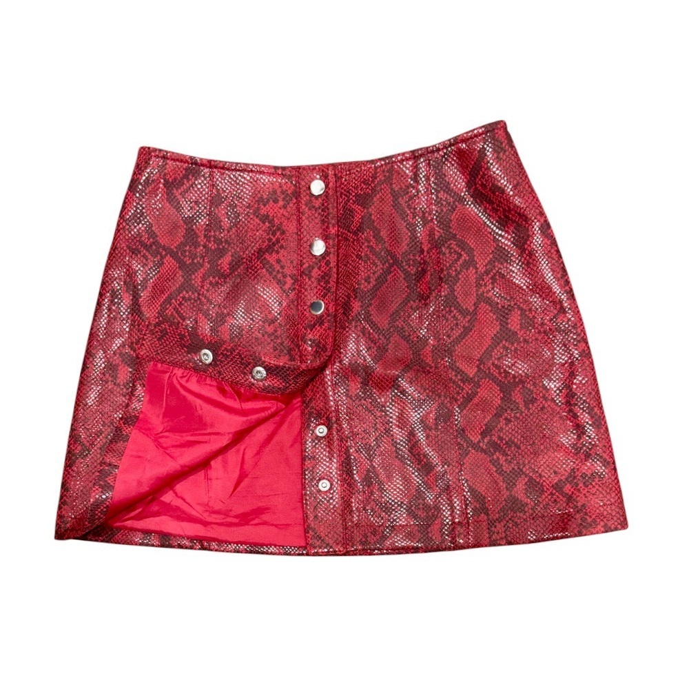 Astr Come Slither Ruby Python Mini Skirt - image 5